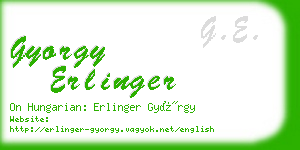 gyorgy erlinger business card